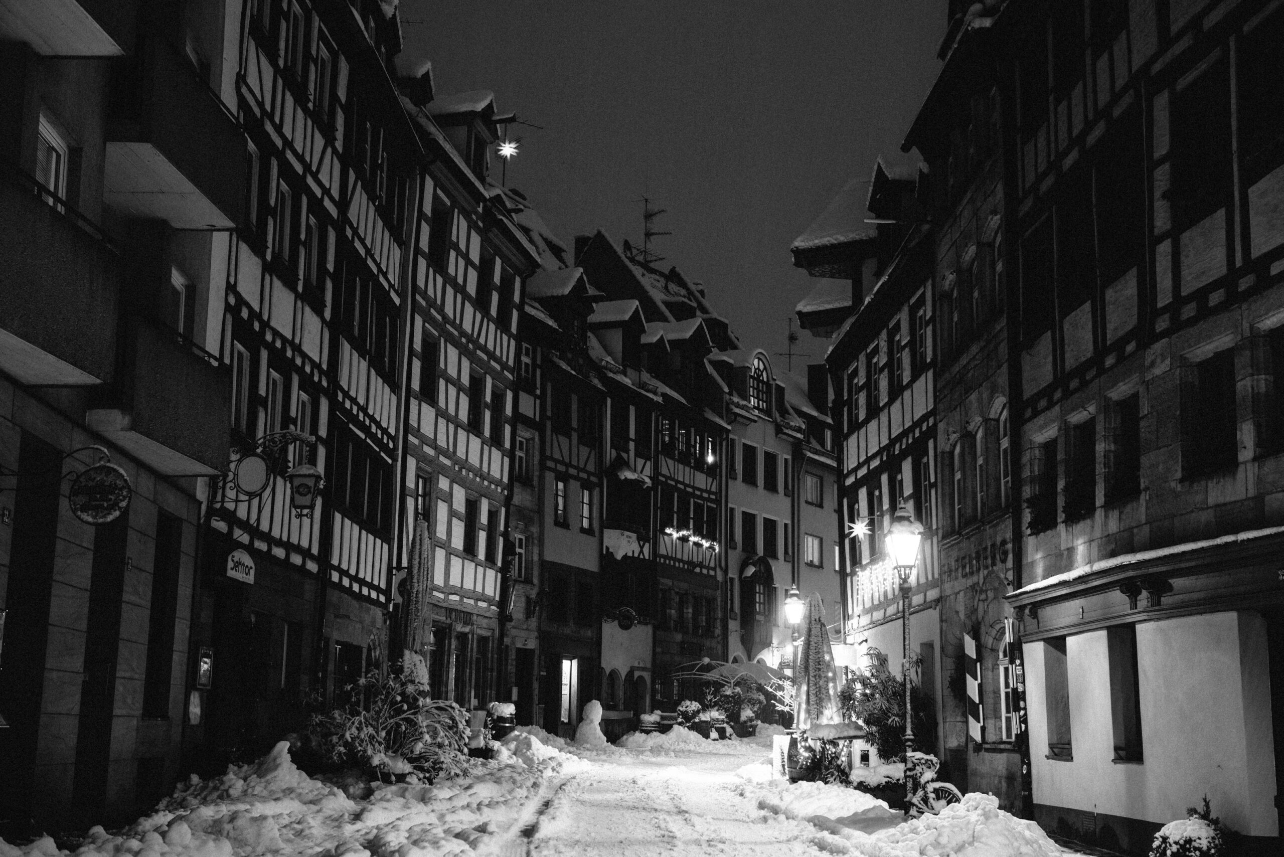 Weißgerbergasse Nürnberg winterlich